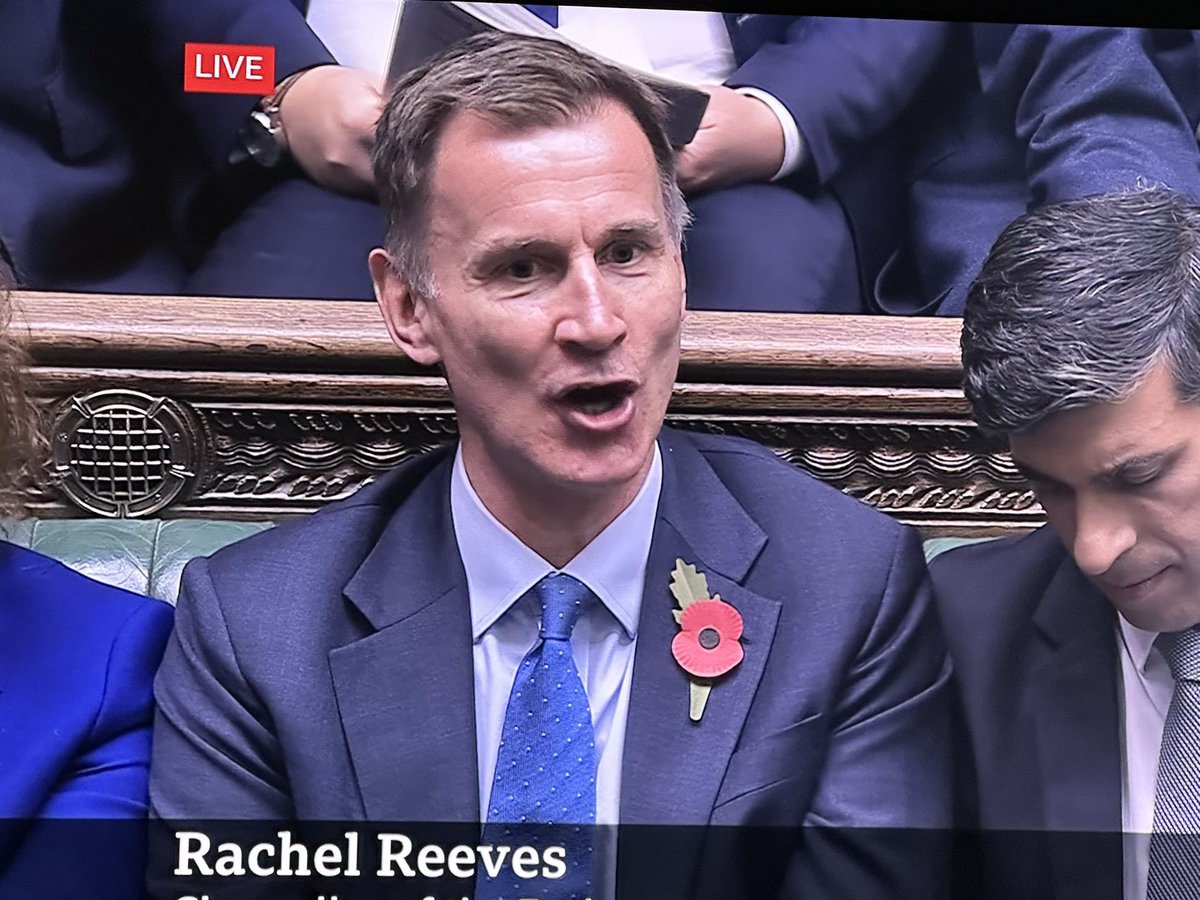 Jeremy Hunt looking extremely wound up, as Rachel Reeves reveals she will be sharing the OBT review that shows the Conservative government secretly spent a budget equal to 3 times the national reserve on unfunded pledges leaving a massive black hole
#Budget2024