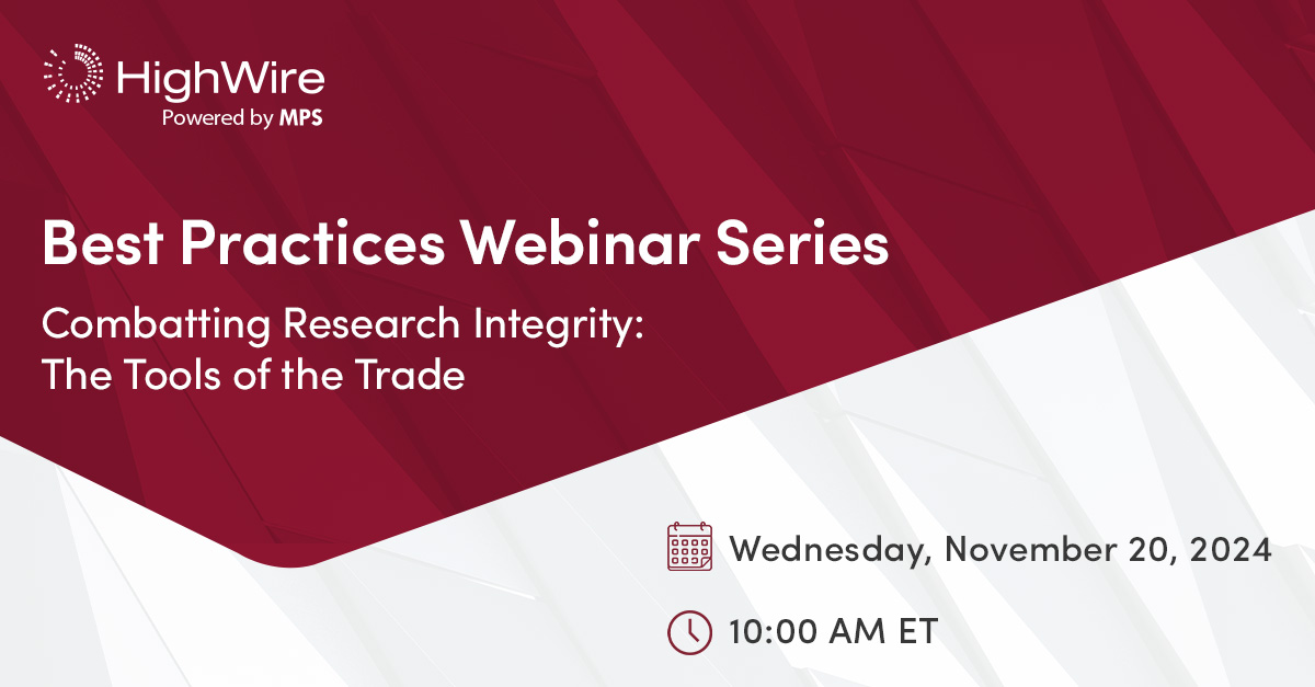 Join us for our webinar titled "Combatting Research Integrity: The Tools of the Trade" on 20th Nov at 10 am ET. Our panel includes DataSeer, Clear Skies, AAMC's Convey &amp; SciScore.

Register: mpslimited.zoom.us/webinar/regist…

#Webinar #BPWS #ResearchIntegrity #ScholarlyPublishing