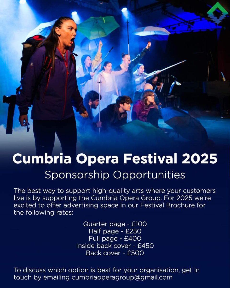 CUMBRIA OPERA FESTIVAL 2025 SPONSORS' SCHEME

In advance of our 2025 Festival, we're delighted to introduce our 2025 Sponsors' Scheme.

Find out more: cumbriaoperagroup.com/businesspartne…