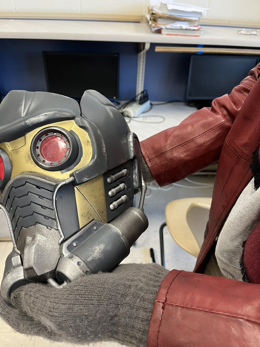It’s “Dress Like A Superhero” day here at LaBrae for #redribbonweek. Check out Sam’s costume! He 3D printed and painted the helmet. When asked how he planned to be able to see w/o his glasses, “I have a pair in the helmet.”
#cosplay #peterquill #starlord #guardiansofthegalaxy