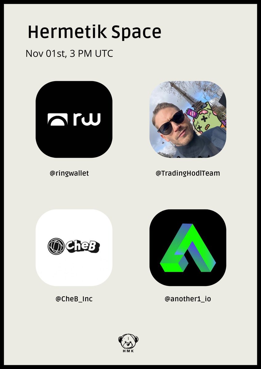 Hermetik Spaces | Digital Fashion AMA 🎙️

What does the future hold for fashion in the digital age? Join us for an exclusive discussion on the evolution of style in Web3.

Guests:
<a href="/ringwallet/">Ringwallet - Wearable Hardware Wallet</a> 
<a href="/TradingHodlTeam/">Sergeant the web3 Joker</a> 
<a href="/CheB_Inc/">CheB</a> 
<a href="/another1_io/">Another-1</a> 

📅 Oct 1st, 2024
⏰ 3 PM UTC