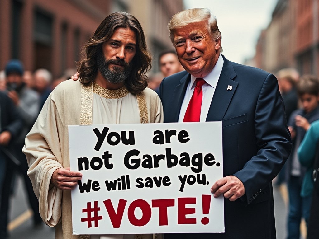 StevenKerwin's tweet photo. @TrumpWarRoom #TamponTimWalz #touchdowntimmy what you say is utter "GARBAGE" but wait, that is actual rhetoric that the POTUS gives. https://t.co/Hl8UfCtdoB