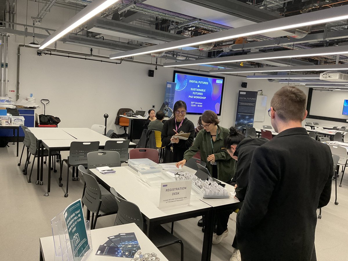 DigitalUoM's tweet photo. 🎊Registration is open! Welcome to today's Digital Futures & Sustainable Futures PhD Workshop – we are looking forward to a day of insightful discussions on digital technology and sustainability, and networking!
#PhDWorkshop #AcademicEvent #UoM
@SustainableUoM https://t.co/6RqDgHpVib