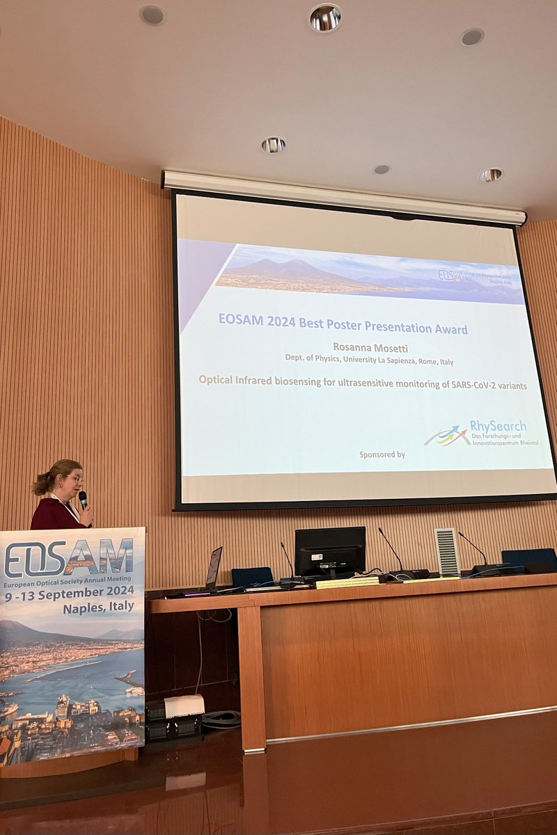EOS_AM's tweet photo. At #EOSAM24, EOS proudly awarded the best student presentations, sponsored by Bühler, Evatec, and Rhysearch. Congratulations to the winners:
Rosanna Mosetti, University La Sapienza
Sara Martino, University of Campania "Luigi Vanvitelli"
Ahmad Alduweesh, University College London https://t.co/It6f48viqU