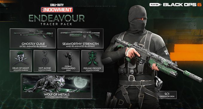 Giving away ENDEAVOUR Tracer Pack Codes. thanks to <a href="/CallofDutyUK/">Call of Duty UK</a> &amp; <a href="/CODE4Vets/">Call of Duty Endowment</a> 

- Follow <a href="/Jukeyz/">Li</a> 
- RT This Post
- Say what platform you play on

#CODEEndeavour #BlackOps6