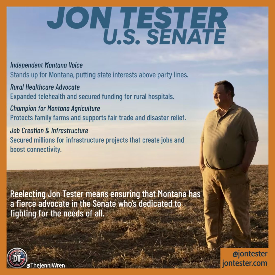CatDaMaMA's tweet image. .⁦@jontester⁩ is the fighter Montana needs! From protecting our public lands to standing up for veterans, rural communities, and women’s rights, he’s proven he’s got our back. 
MT deserves a leader w/grit &amp;amp; integrity. 
Reelect Jon! 
#BlueWaveRising #Allied4Dems #DemsUnited