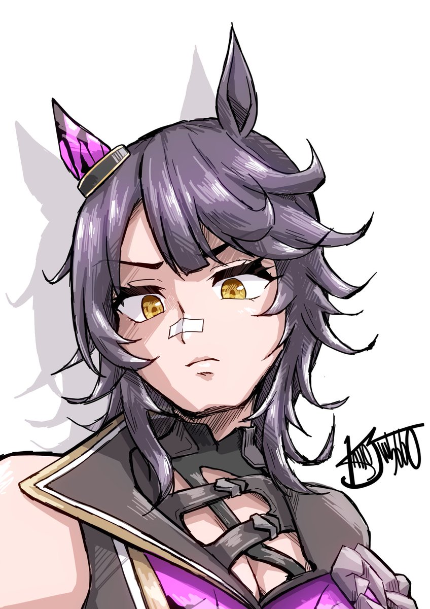 カツラギエース(ウマ娘) 「この2人、少し気を抜くとイニDぐらいのボリュームで眉毛描きそうになって公式絵見返」|カイト🎨のイラスト