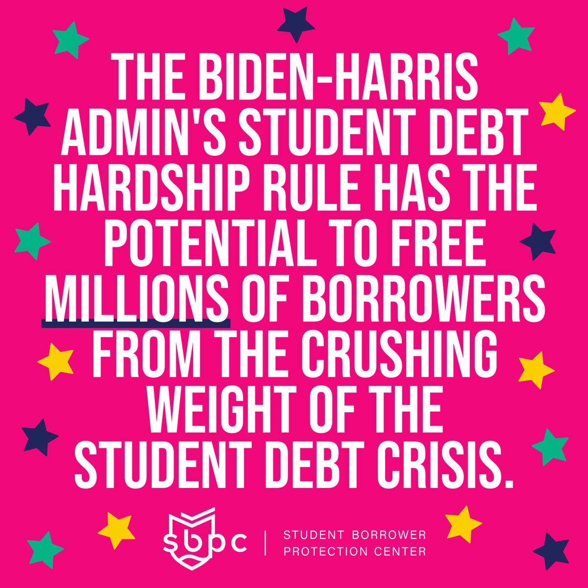 BorrowerJustice's tweet photo. The Biden-Harris admin's student debt hardship rule has the potential to free 𝒎𝒊𝒍𝒍𝒊𝒐𝒏𝒔 of borrowers (from recent grads to Parent PLUS borrowers) from the crushing weight of the student debt crisis.

https://t.co/1NXEpsoi40 https://t.co/A9L6sgFGn9