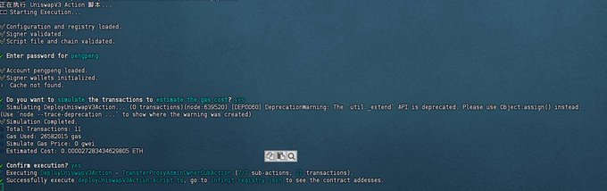 pc4399's tweet photo. I succeeded in using  make a contract on UniSwap 3
@Infinit_Labs https://t.co/i6LvvF69PY