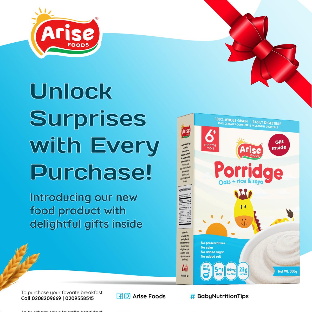 AriseFoods's tweet image. 🎉 Ready for a little surprise with your baby’s next meal? Every purchase could reveal something special just for you! 🍚✨ Unlock joy, one box at a time! #AriseFoods #SurpriseInside #HealthyHappiness