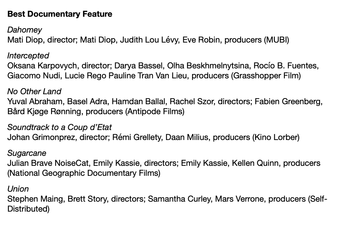 Huge congrats to the <a href="/weare_thegotham/">The Gotham Film & Media Institute</a> Awards Doc Feature noms!!!