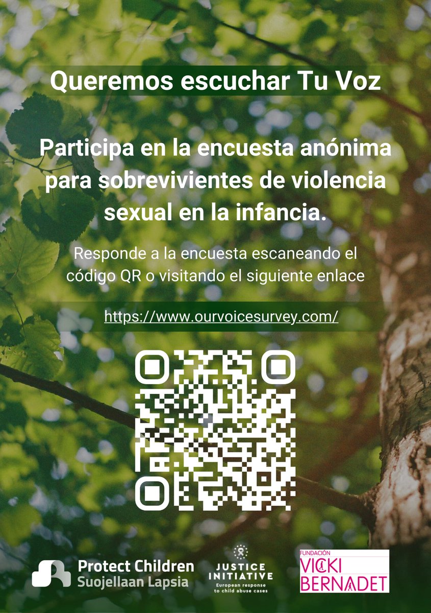 Tu voz importa 🗣
🌍 Al participar en la encuesta anónima de @SuojellaanLapsi, apoyada por <a href="/eu__justice/">justice-initiative.eu</a>, puedes ayudar a proteger a los niños y niñas del #ASI y promover los derechos de las víctimas y sobrevivientes.

🔗ourvoicesurvey.com

#EscuchaNuestraVoz #ProtectChildren