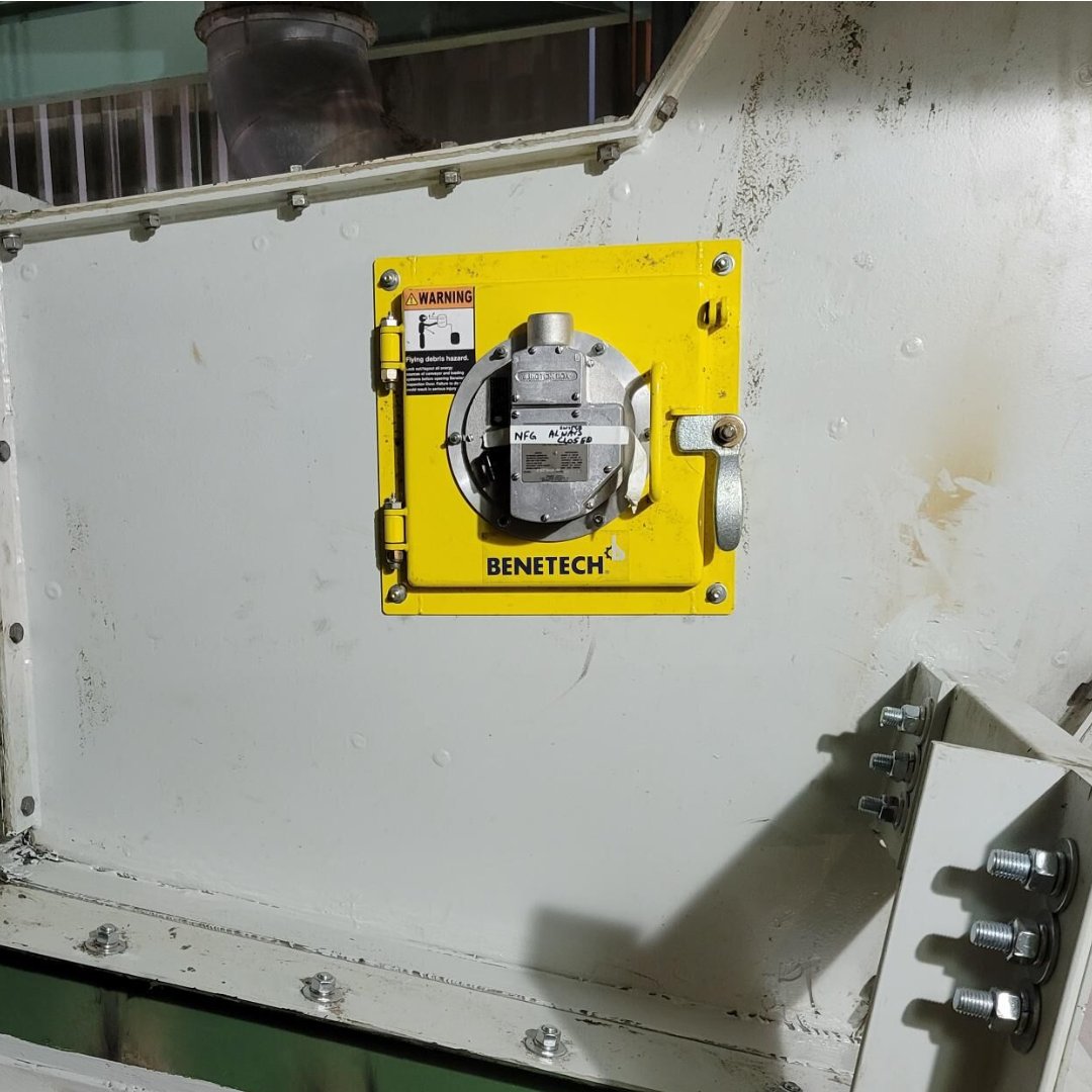 BenetechInc's tweet photo. Benetech’s Specialty Doors are crafted to meet unique challenges, from plug chute sensor doors to screen and loading chute doors. 

Each door is part of our total solutions approach—providing easy-access designs that streamline maintenance and keep operations safe and efficient. https://t.co/ZbtvYMu4HW
