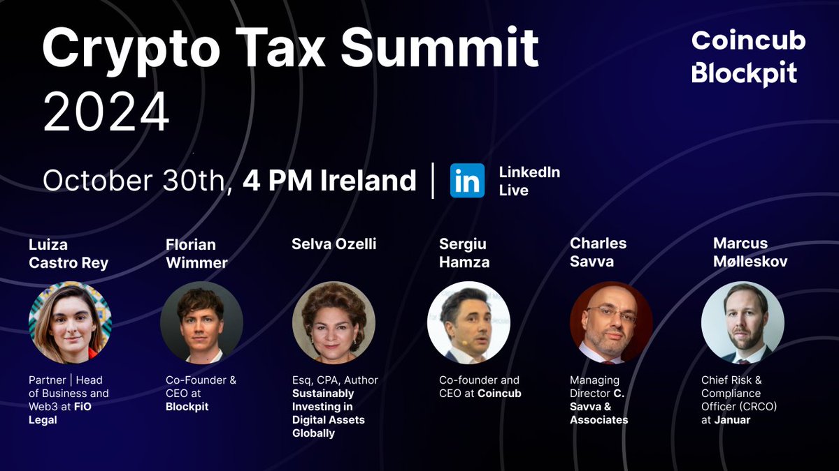 How Can Upcoming Crypto Tax Changes Become Your Competitive Advantage? Join  our LinkedIn Event today at 16:00 UTC to: – Gain insights from  international experts – Navigate changing regulations across jurisdictions  – Leverage legal compliance (1/2) 🧵