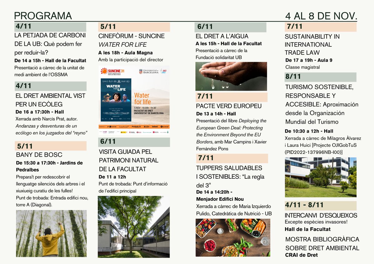Medi Ambient UB (@mediambient_ub) on Twitter photo #SostenibilitatUB | Del 4 al 8 de novembre celebrem a <a href="/Dret_UB/">Facultat de Dret UB</a> la #SetmanadelaSostenibilitat. 🌍💚
L'OSSMA hi participarà amb la xerrada 'La petjada de carboni de la UB: què podem fer per reduir-la?'
🗓️ Mira totes les activitats programades 👇 #SostenibilitatUB | Del 4 al 8 de novembre celebrem a <a href="/Dret_UB/">Facultat de Dret UB</a> la #SetmanadelaSostenibilitat. 🌍💚
L'OSSMA hi participarà amb la xerrada 'La petjada de carboni de la UB: què podem fer per reduir-la?'
🗓️ Mira totes les activitats programades 👇