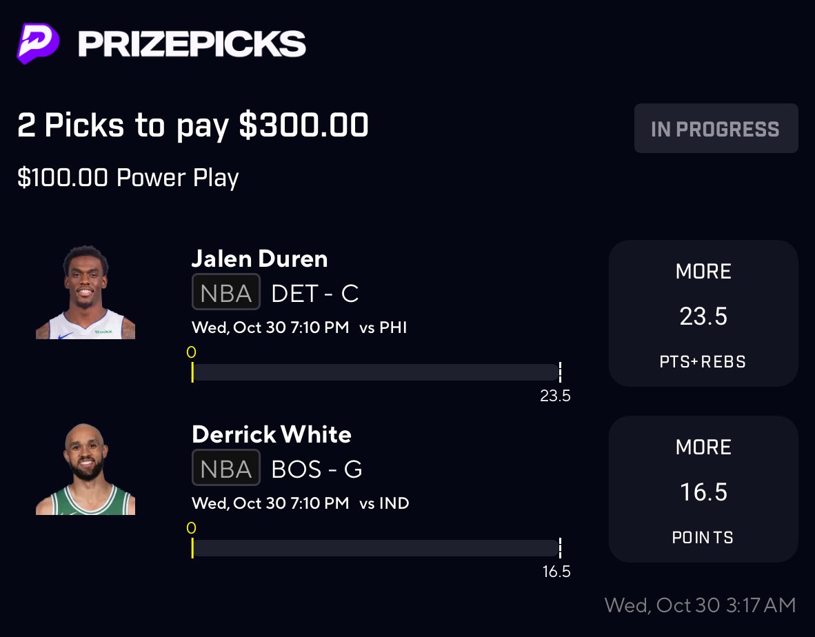 Let’s Sweep This Pair 😈

LIKE/RT if you tailing 🔥🔥🔥

#PrizePicks 

Sign Up Patreon.com/GambaHim For More