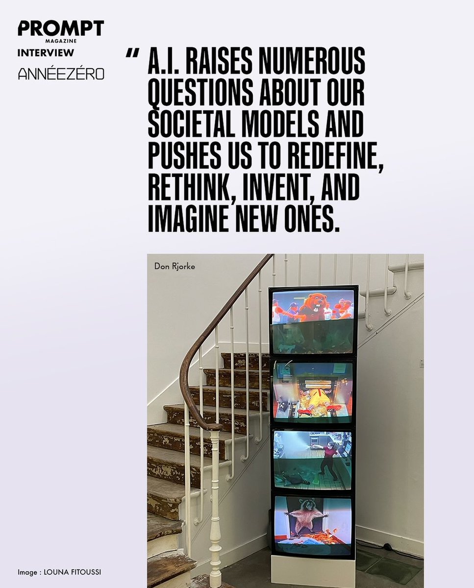 AnneeZero_Paris's tweet photo. THROWBACK
To our summer exhibition Terra Mirabilis 🌴

Interviewed by @magazineprompt  we discussed the relationship between humans and the world, throughout the artworks of 24 artists using #artificialintelligence as their expressive medium🎙️🖼️ https://t.co/gDY4972hHQ