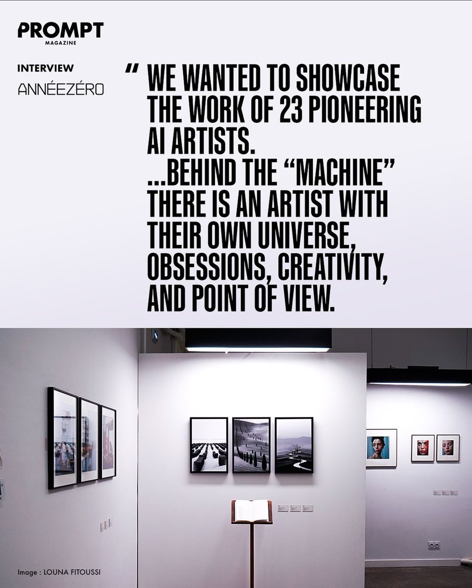 AnneeZero_Paris's tweet photo. THROWBACK
To our summer exhibition Terra Mirabilis 🌴

Interviewed by @magazineprompt  we discussed the relationship between humans and the world, throughout the artworks of 24 artists using #artificialintelligence as their expressive medium🎙️🖼️ https://t.co/gDY4972hHQ