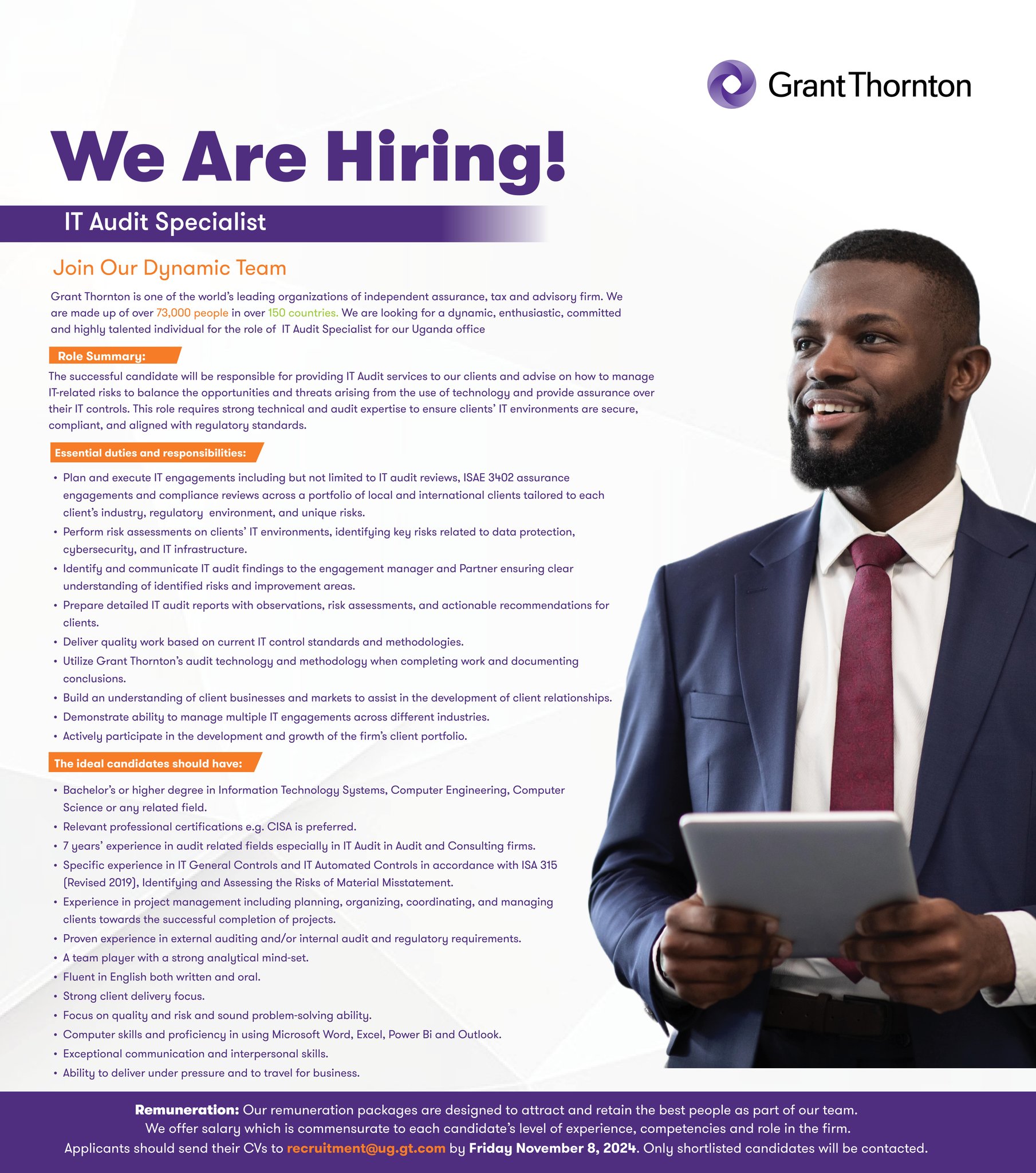 Grant Thornton Uganda on X: &ldquo;🚀 We&rsquo;re Hiring: IT Audit Specialist 