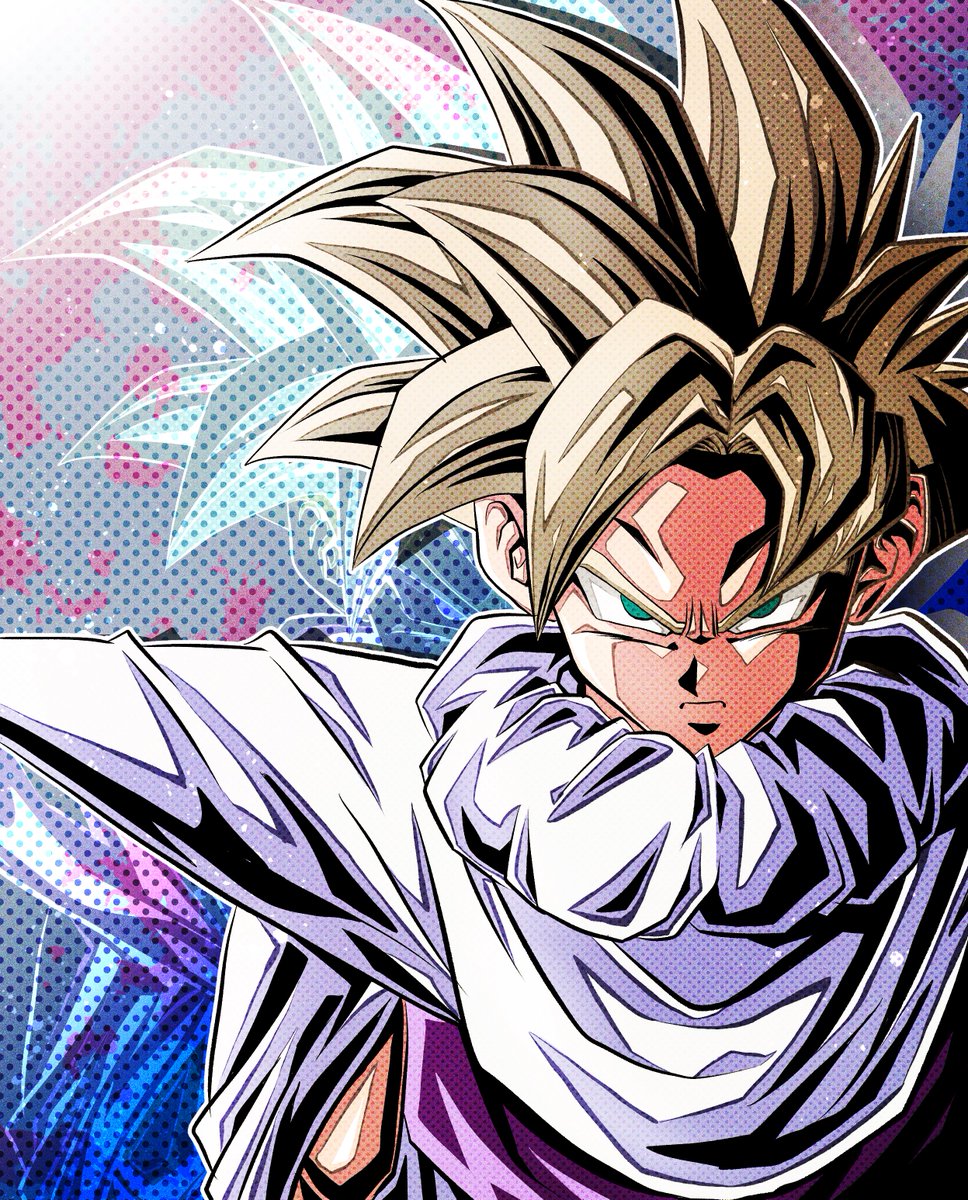 ドラゴンボール「悟飯少年期超サイヤ人#ドラゴンボール #イラスト