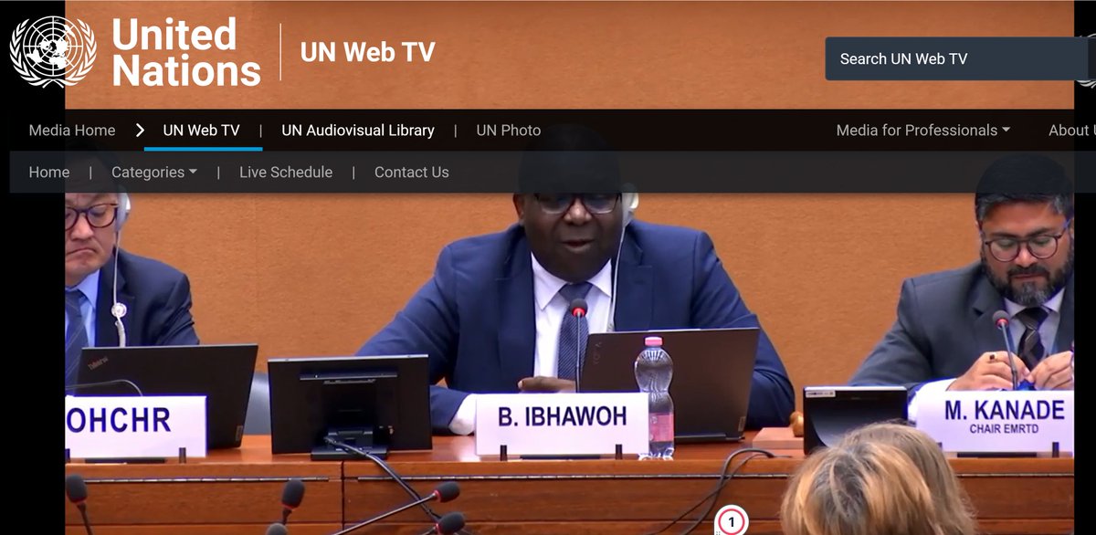 Bonny Ibhawoh (@giazilo) on Twitter photo Thanks to all who joined us for the interactive dialogue on "Business and the Right to Development" at the Palais de Nation, OHCHR, Geneva and remotely on UN Web TV. Special thanks to the students at <a href="/McMasterU/">McMaster University</a>  <a href="/McMaster_CHRRJ/">Centre for Human Rights and Restorative Justice</a> for their support.
webtv.un.org/en/asset/k1h/k… Thanks to all who joined us for the interactive dialogue on "Business and the Right to Development" at the Palais de Nation, OHCHR, Geneva and remotely on UN Web TV. Special thanks to the students at <a href="/McMasterU/">McMaster University</a>  <a href="/McMaster_CHRRJ/">Centre for Human Rights and Restorative Justice</a> for their support.
webtv.un.org/en/asset/k1h/k…