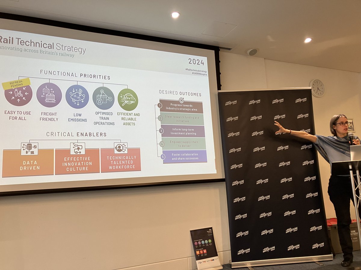 yorkiejames's tweet photo. I was at the @railinnovate event with the @RSSB_rail at the latter's offices in London last week. Focus was on the latest Rail Technical Strategy, described by the CTO of @networkrail as "the backbone of innovation across the whole industry" #Railtechnicalstrategy #UKRRINinspire https://t.co/a7UtekaE9b