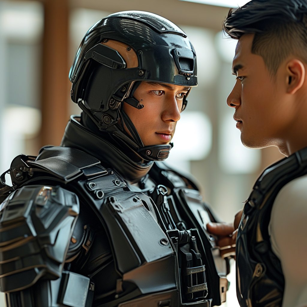 "Drone mode has been deactivated for you! Can you remember me?"#cyborg #leather #armor #drone #recruit #assimilation #soldier #AI