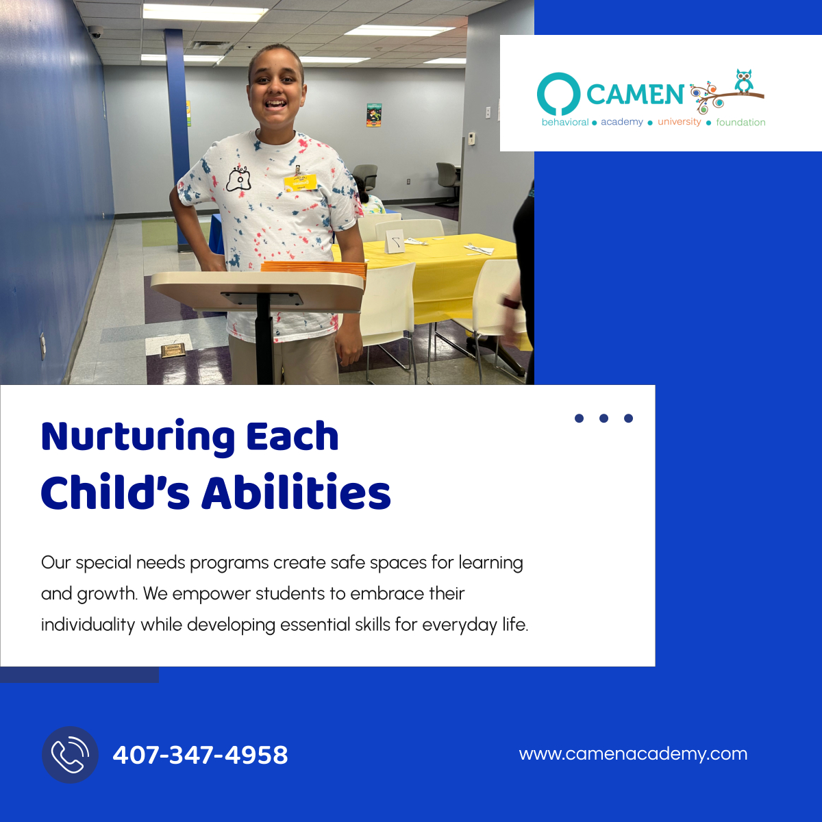 camenacademy's tweet image. Every child deserves the chance to thrive! Our special needs program is designed to nurture and support each student&apos;s unique abilities. Together, we can unlock their potential! 

#OrlandoFL #PerformingArtsEducation #SpecialNeedsProgram