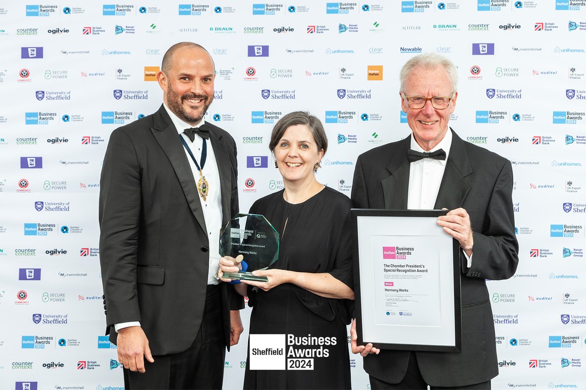 Harmony Works | Sheffield | A Home for Music (@harmony_works) on Twitter photo Harmony Works has been awarded the The Chamber President’s Special Recognition Award at the 2024 Sheffield Business Awards! We're over the moon to have been presented with the award and grateful to Chamber President Alexis Krachai. Read more here:
harmonyworks.org.uk/harmony-works-… Harmony Works has been awarded the The Chamber President’s Special Recognition Award at the 2024 Sheffield Business Awards! We're over the moon to have been presented with the award and grateful to Chamber President Alexis Krachai. Read more here:
harmonyworks.org.uk/harmony-works-…