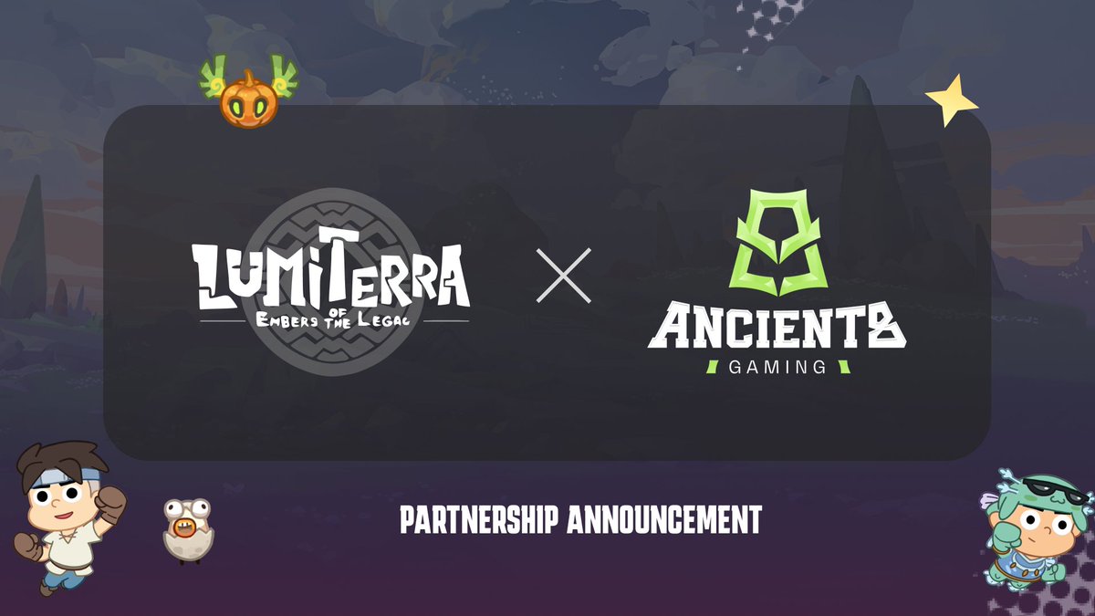 LumiterraGame's tweet photo. 🌟 Lumiterra X Ancient8 Gaming 🌟

We’re excited to announce our partnership with Ancient8 Gaming, the official gaming guild powered by Ancient8 @Ancient8_gg ! 

As a thriving community focused on empowering players, Ancient8 Gaming collects and distributes gaming assets to help gamers earn rewards and level up their gaming journey through the power of play.🎮✨

Keep an eye out—more surprises are on the way as our collaboration unfolds. 🤗