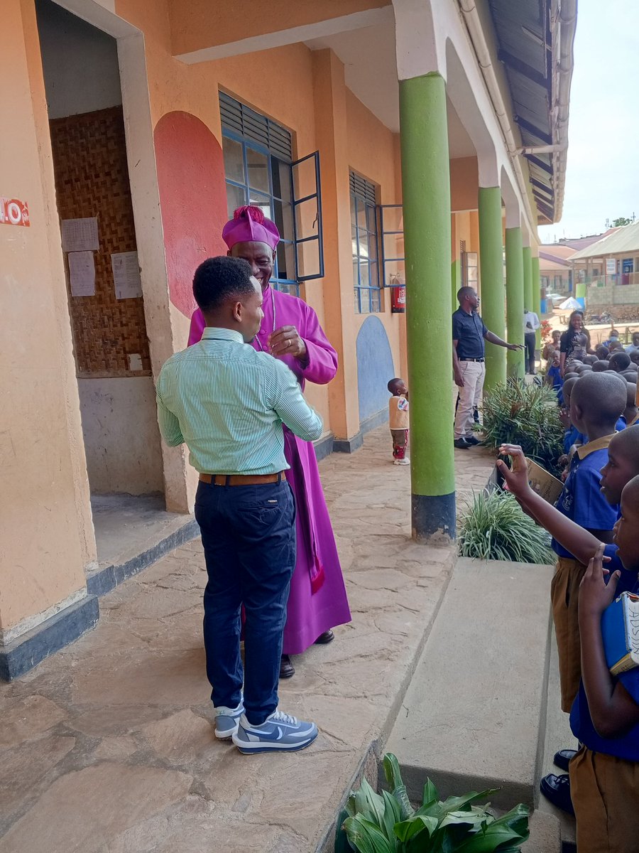 Earlier this morning, our Lord Bishop Nathan Ahimbisibwe <a href="/AhimbisibweRt/">Rt.Rev Nathan Ahimbisibwe</a> came to pray for our P7  candidates who are preparing for their PLE Examinations, and the school at Large.