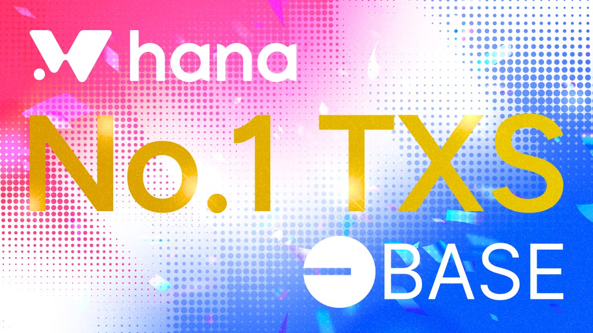 HanaNetwork's tweet photo. No.1 Txs🥇on @base 

🌸Hana becomes the No.1 dapp on Base in Txs rankings, reaching about 3M Txs in 7days

🌸Hana Network beats legendary dapps like Uniswap v3 and Polymarket https://t.co/60P6Ns3VE6