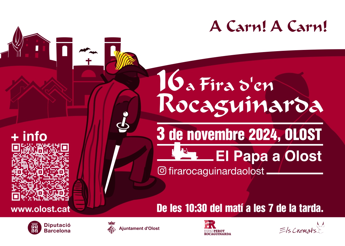 A #Olost ja estem a punt per celebrar la 16a #FiraRocaguinarda el diumenge 3 de novembre. Veniu i gaudiu durant tot el dia d'escenes al carrer #humor #Mésde100actorsiactrius, del mercat i de #visitesguiades #història #bandolerisme #PerotRocaguinarda
+Info: olost.cat/fira-rocaguina…