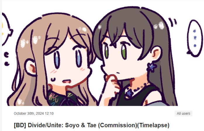 Divide/Unite: Soyo &amp; Tae
(Commissioned by @NongAnnBNK )

Timelapse video available on pixivFANBOX &amp; Patreon! 