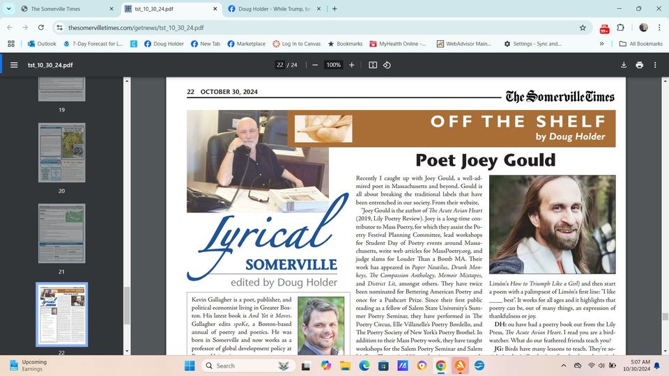 Hey--the new issue of The Somerville Times is out!!