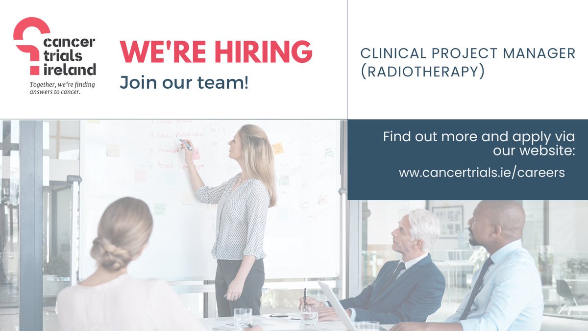 cancertrials_ie's tweet photo. 📢We’re hiring a Clinical Project Manager (Radiotherapy)! Cancer Trials Ireland is the leading cancer research trials organisation in Ireland. Join us to lead innovative studies, & shape global radiotherapy trials! 🌍

Apply: https://t.co/Z4cXxtZNbf

#JobFairy @IRROGTrials #Hiring