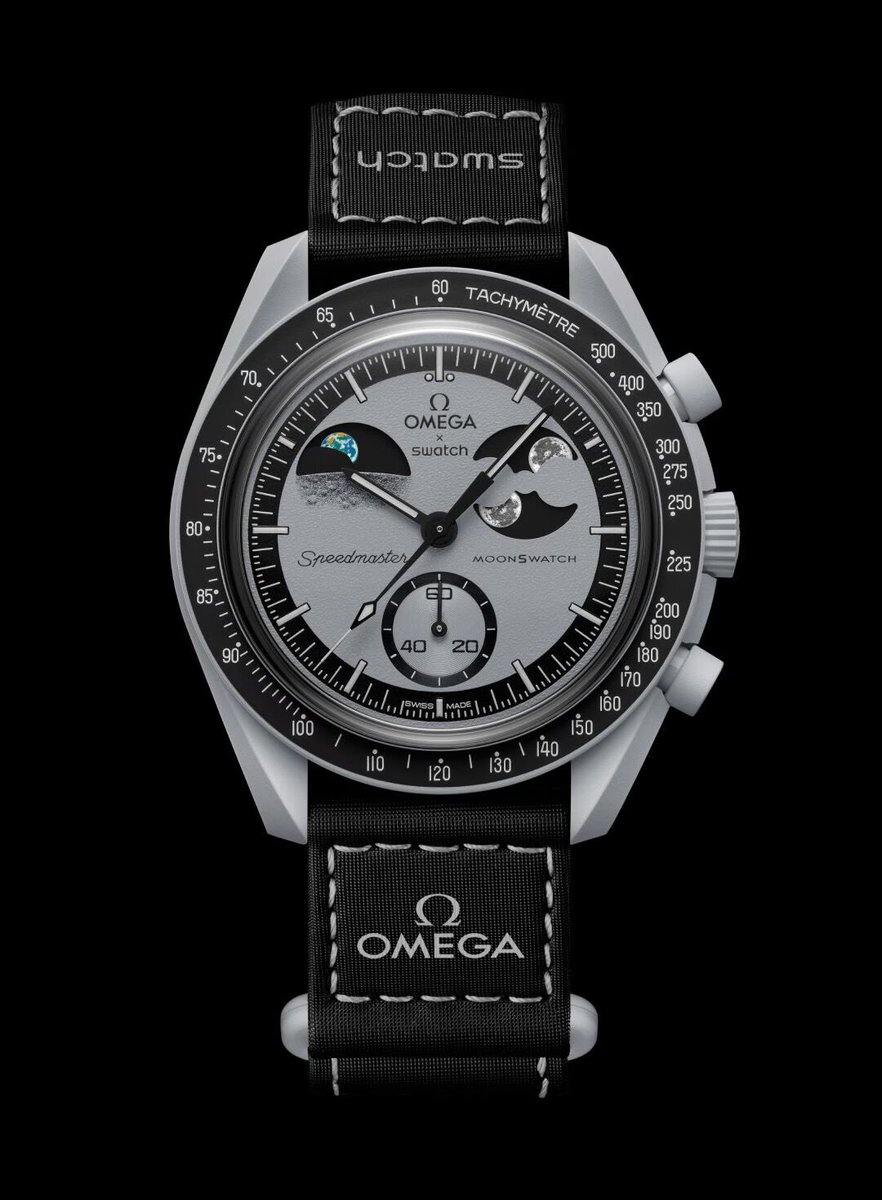 Retrhorlogerie's tweet photo. Swatch a dévoilé le visuel de la nouvelle Moonswatch Mission to the Earthphase en collaboration avec Omega

En hommage à la Lune et à la Terre, elle s’équipe d’un indicateur de phase de lune et d'un indicateur de phase de terre breveté 🌍🌚

Sortie prévue le 2 novembre à 330€ https://t.co/Ibceuk5cWC