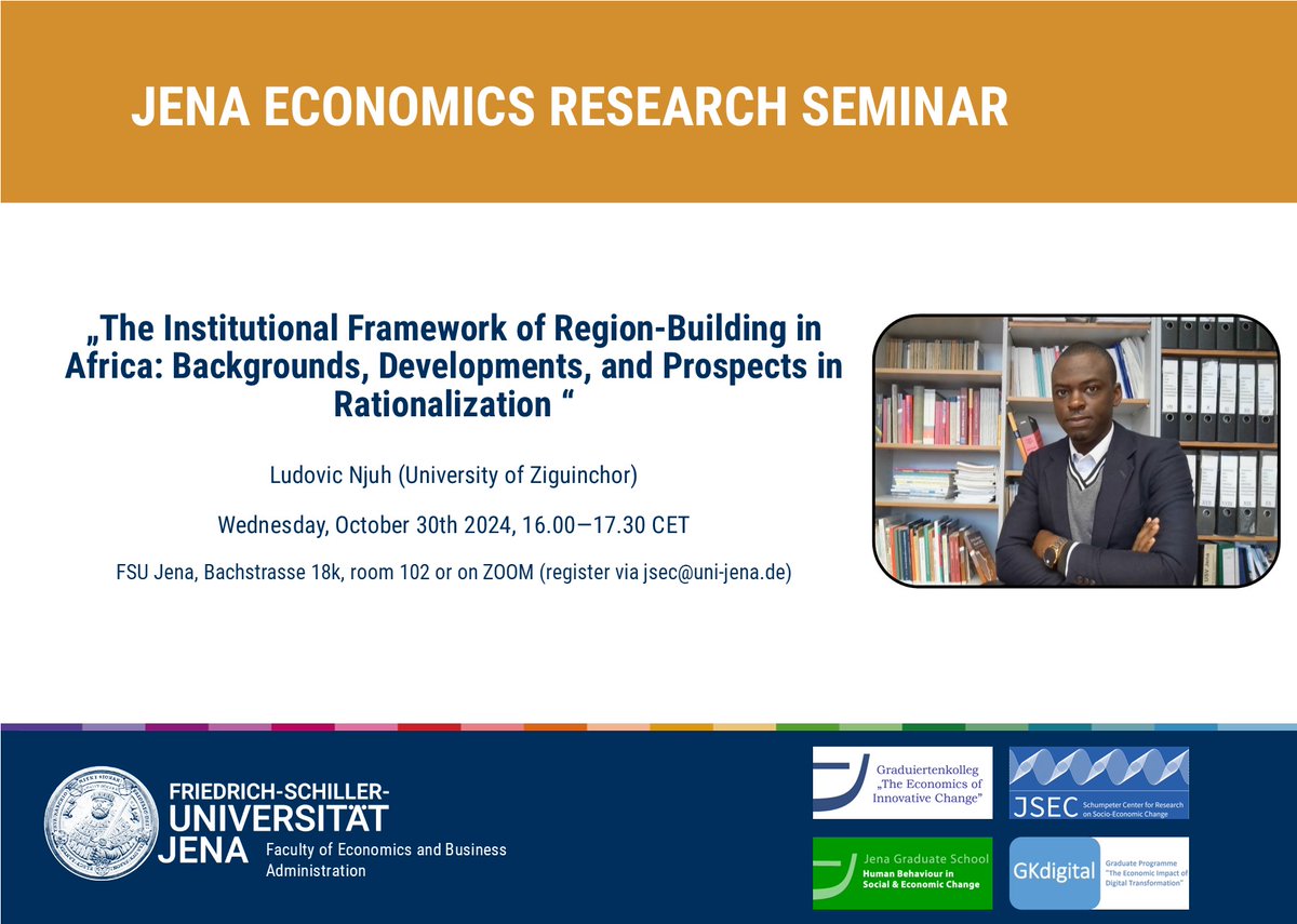 JsecZentrum's tweet photo. We are happy to have Ludovic Njuh from the University of Ziguinchor here as our guest speaker toady. Join us in presence or online! https://t.co/MKBoKyRkRG