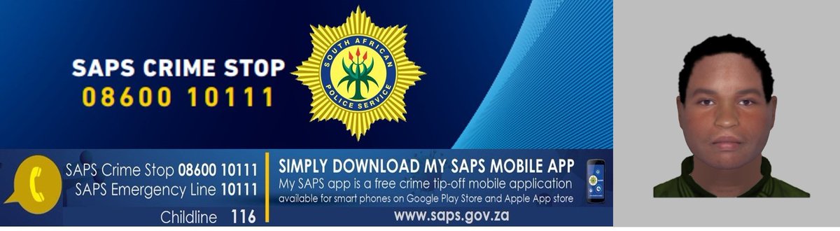 RT #sapsGP Identikit released: #SAPS Jeppe Detectives are investigating a case of murder that occurred on Sunday, 08 September 2024, at the corner of Albert Street and Berea Street, outside Kwa Mai-mai Hostel.

A male victim sustained gunshot wounds to the chest and back. The