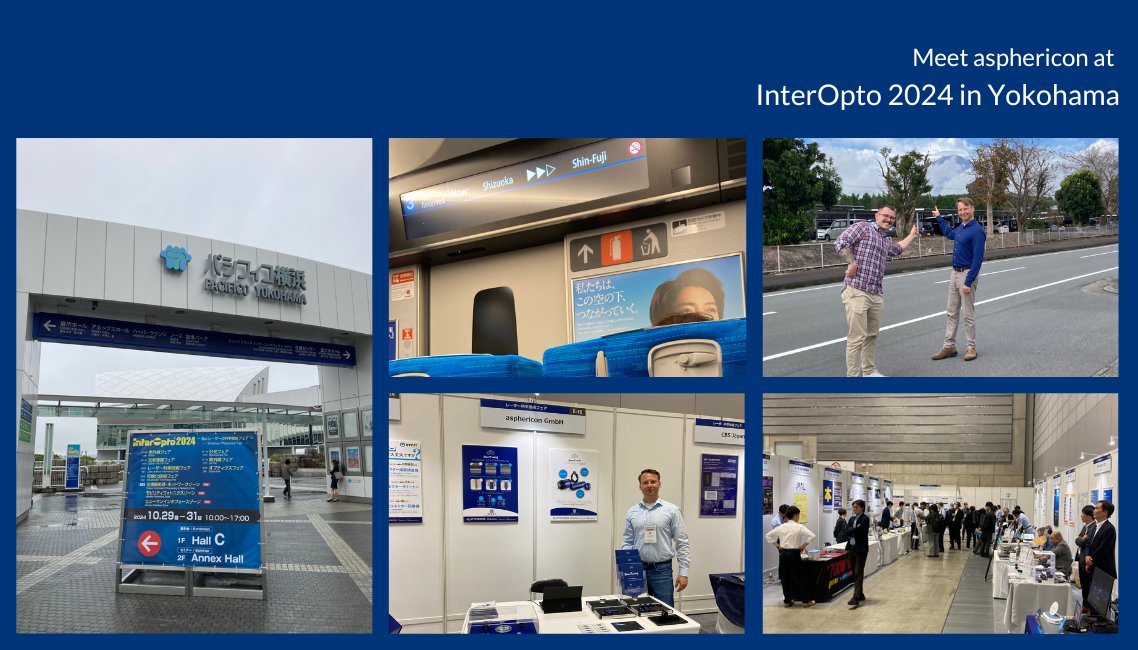 asphericon at #InterOpto 2024. Our colleagues André &amp; Alex are in Yokohama showcasing BeamTuning products in a #laser setup, answering questions &amp; sharing asphericon’s latest system solutions. Catch them at our booth to learn more about innovations in optics.