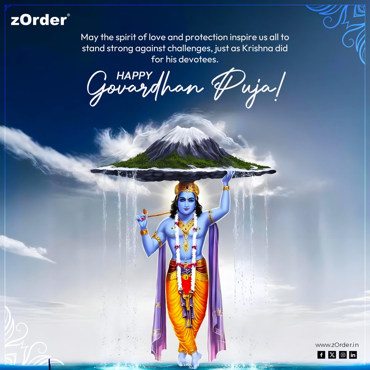 zordertech's tweet photo. As we celebrate this auspicious day, let's honour the spirit of unity, resilience, and prosperity that Govardhan Pooja represents. Just as Lord Krishna lifted the Govardhan Hill to protect his devotees.

Wishing you all a blessed Govardhan Pooja!

#govardhanpooja #festiveweek https://t.co/0uckBI06uX