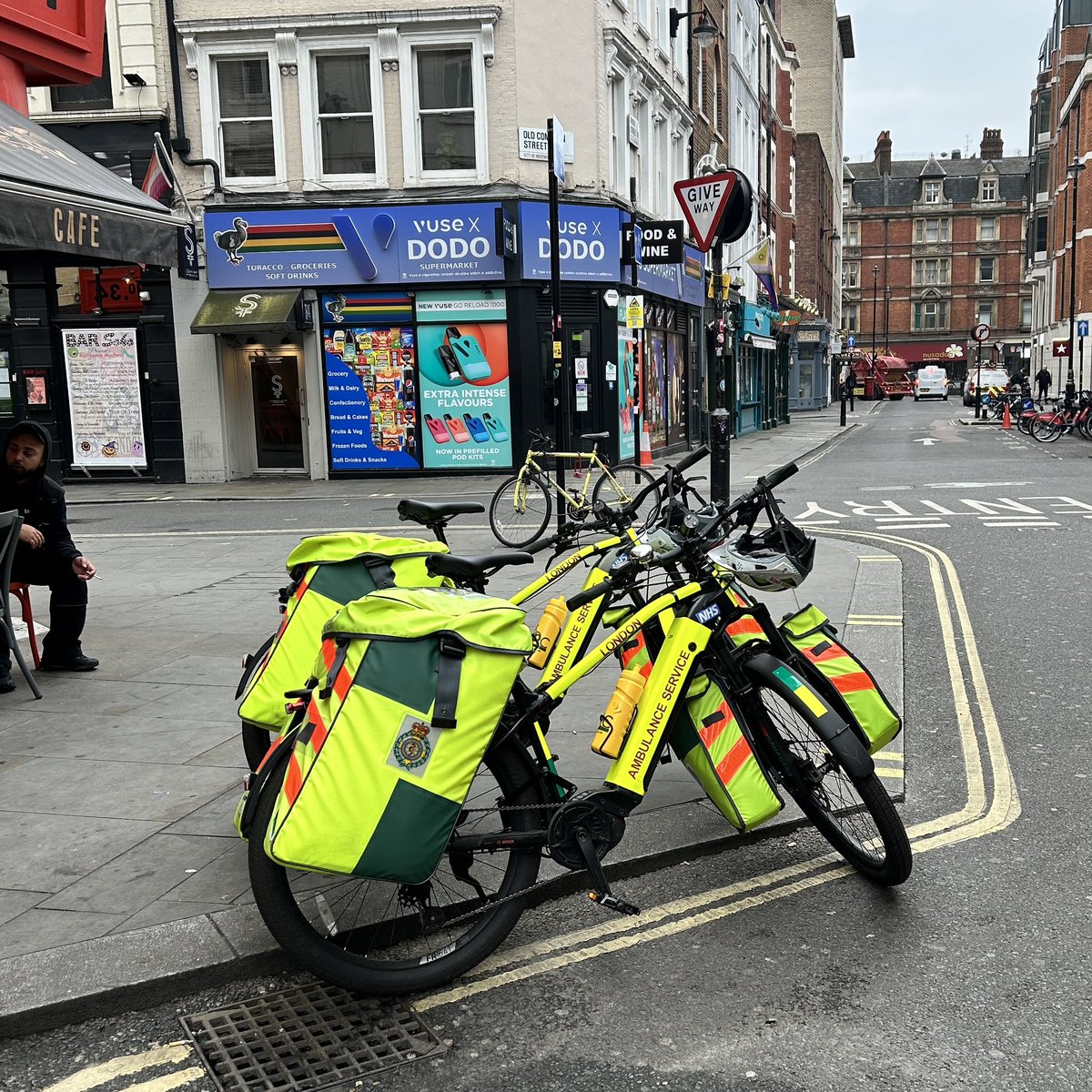 Just a couple of e-bike ambulances in Soho early this morning. Someone will be along soon to comment on the impracticality of carrying patients, to which I will reply: First responders and the golden hour in a city full of traffic