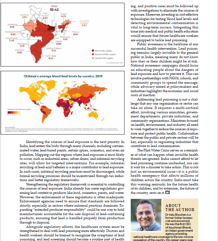Our Distinguished Fellow, Dr. Indu Bhushan encapsulates the criticality of the lead poisoning epidemic in India in this DI Conversations article, titled:" Lead Poisoning: An Invisible Public Health Emergency". 

<a href="/ibhushan/">Indu Bhushan</a> <a href="/RajivKumar1/">Rajiv Kumar</a> <a href="/MoHFW_INDIA/">Ministry of Health</a> <a href="/RaviPokharna/">Ravi Pokharna</a> <a href="/PureEarthNow/">Pure Earth</a>