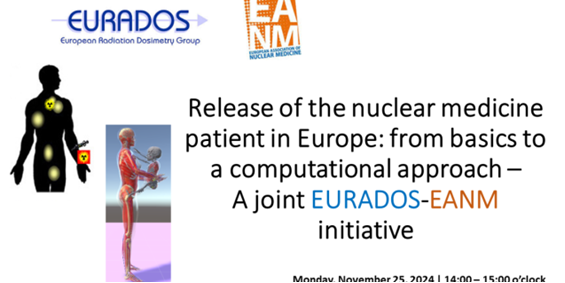 25th EURADOS Webinar:
Release of the nuclear medicine patient in Europe: from basics to a computational approach - A Joint EURADOS-EANM initiative

Monday, November 25th, 2024 · 14:00 CET

zoom.us/meeting/regist…