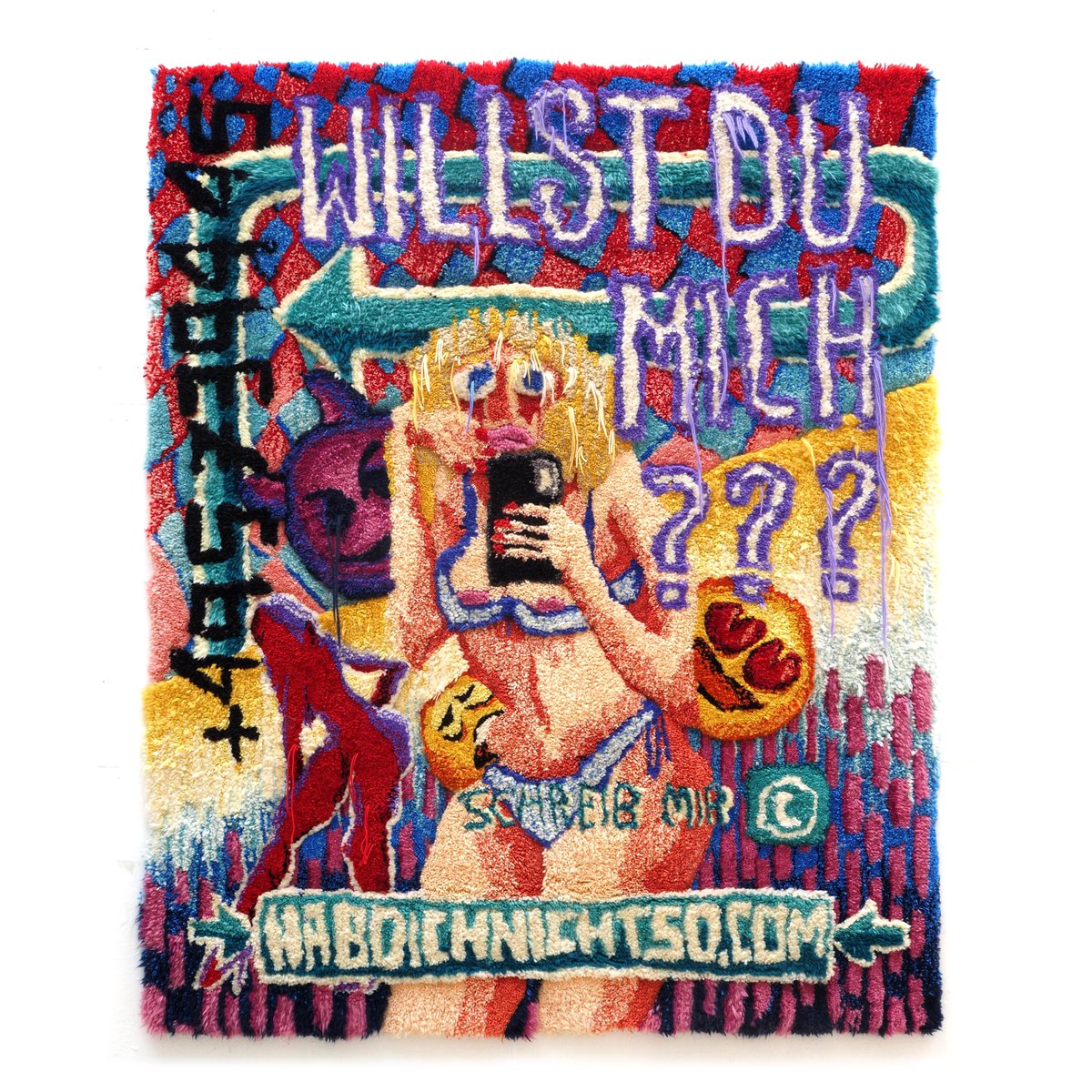 GLÜCKWUNSCH! Das Werk „Willst-du-mich“ (Foto) unserer @VillaAuroraLA-Stipendiatin Fern Liberty Kallenbach Campbell wurde bei #Grassimesse LEIPZIG durch Carl &amp; Anneliese Goerdeler-Stiftung als Sonderankauf erworben | Foto „Willst-du-mich“, Wolle,Stickerei,Tufting,Foto: Ina Panknin