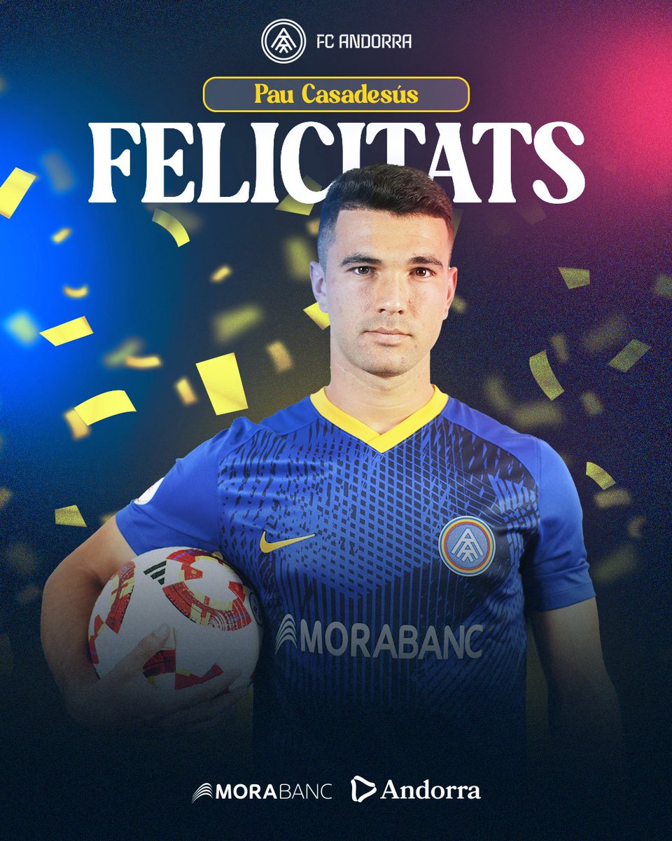 FC Andorra (@fcandorra) on Twitter photo 🎉 Avui fa anys <a href="/paucasadesus_/">Pau Casadesús</a>!
🎂 Per molts anys, Pau! Esperem poder celebrar-ho demà amb una victòria!
#SomTricolors 🔵🟡🔴 🎉 Avui fa anys <a href="/paucasadesus_/">Pau Casadesús</a>!
🎂 Per molts anys, Pau! Esperem poder celebrar-ho demà amb una victòria!
#SomTricolors 🔵🟡🔴