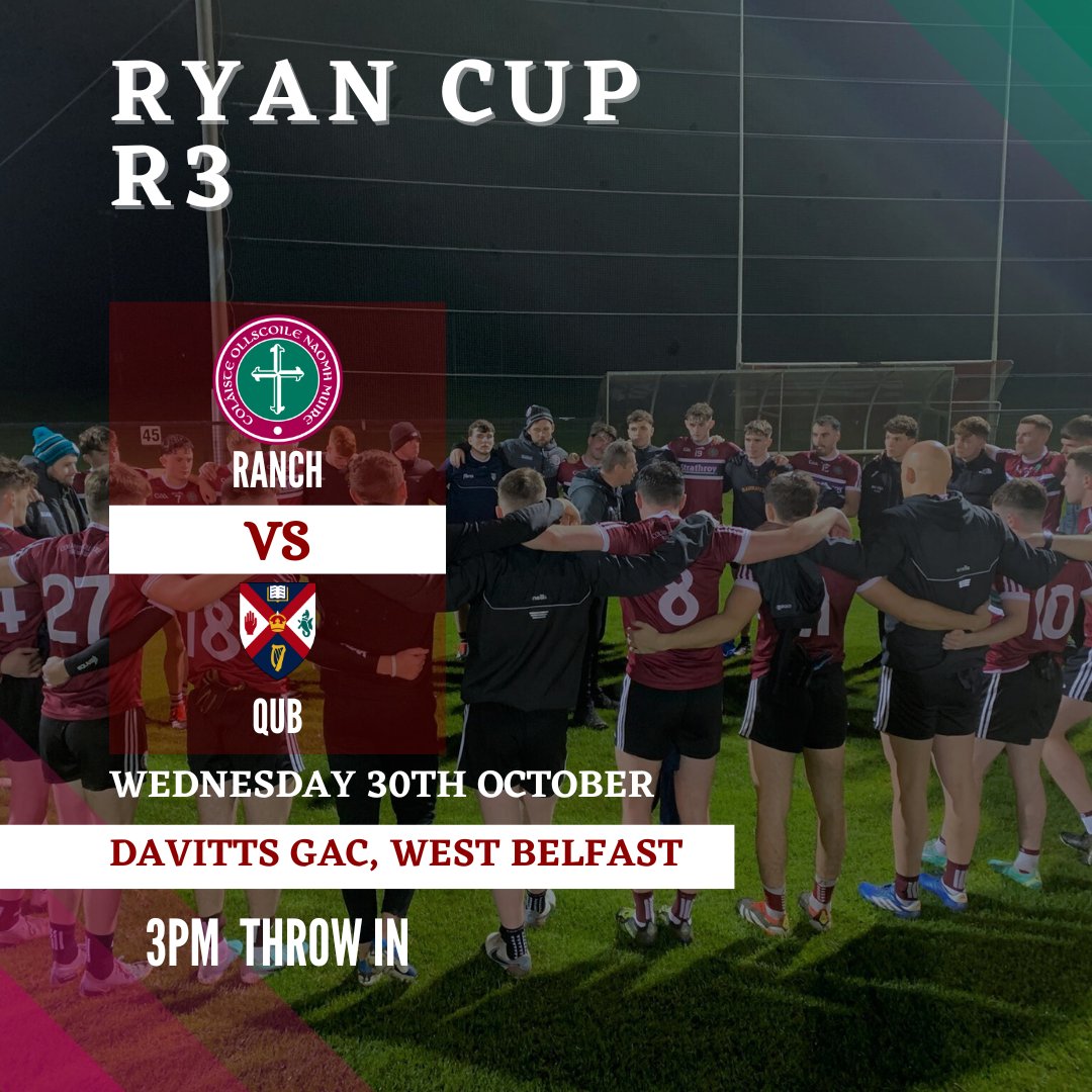 St_MarysSport's tweet photo. This afternoon our Senior Men return to our home patch, the heart of the West, looking to make it 3 wins from 3 in the Ryan Cup.

Ranch vs Queens
3pm 
Davitts GAC

Best of luck to our lads, all support welcome.
Updates to follow🇱🇻🇱🇻🇱🇻 https://t.co/j6czGYZhqD