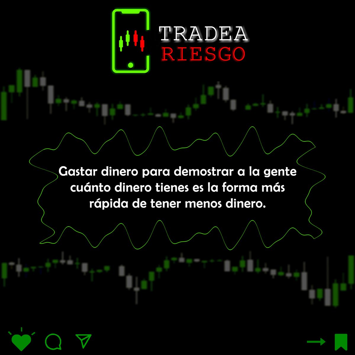 Gastar dinero para demostrar a la gente cuánto dinero tienes es la forma más rápida de tener menos dinero.

#progreso #rentabilidad #mentalidad #ganador #éxito #trading #trader #forex