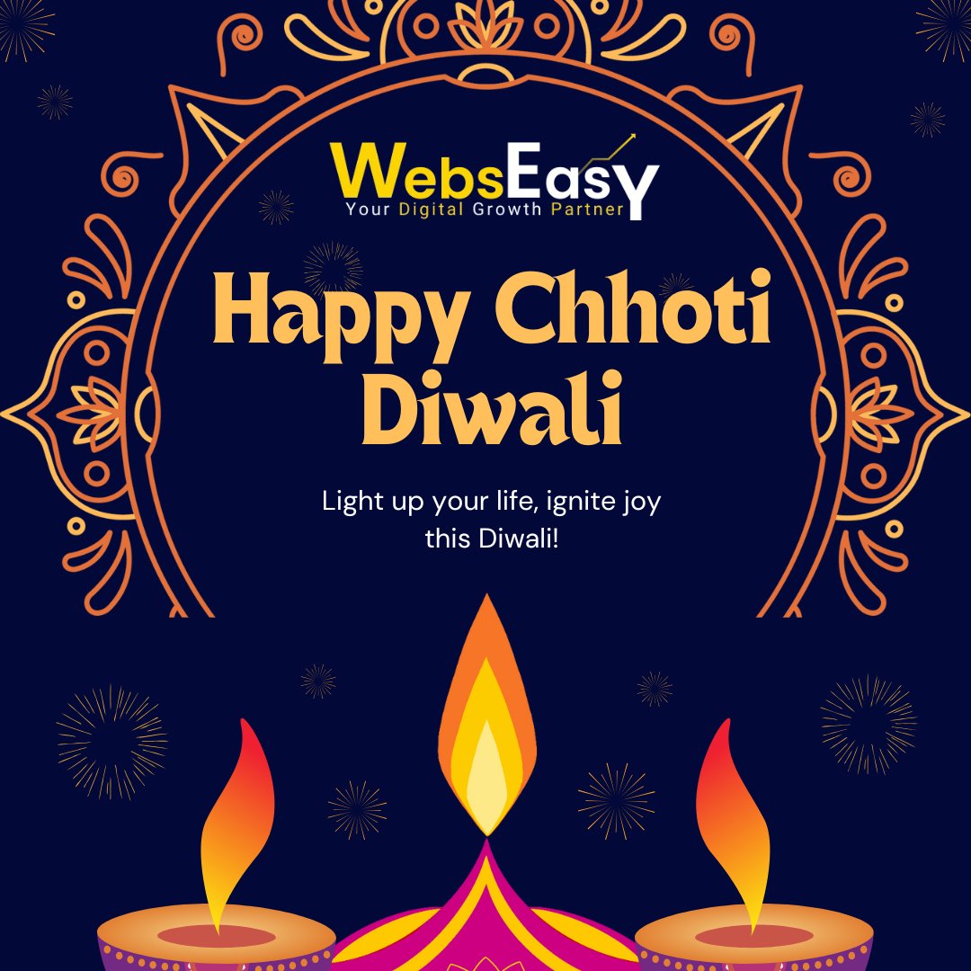 Webseasy_in's tweet photo. ✨ Happy Chhoti Diwali from the Webseasy family! 🪔

May this festival of lights bring you success, growth, and endless opportunities – both online and offline! 🌟 Let’s brighten up your business journey together.
#happydiwali #festivaloflights #webseasy #digitalgrowth https://t.co/1RIVJFEiDA