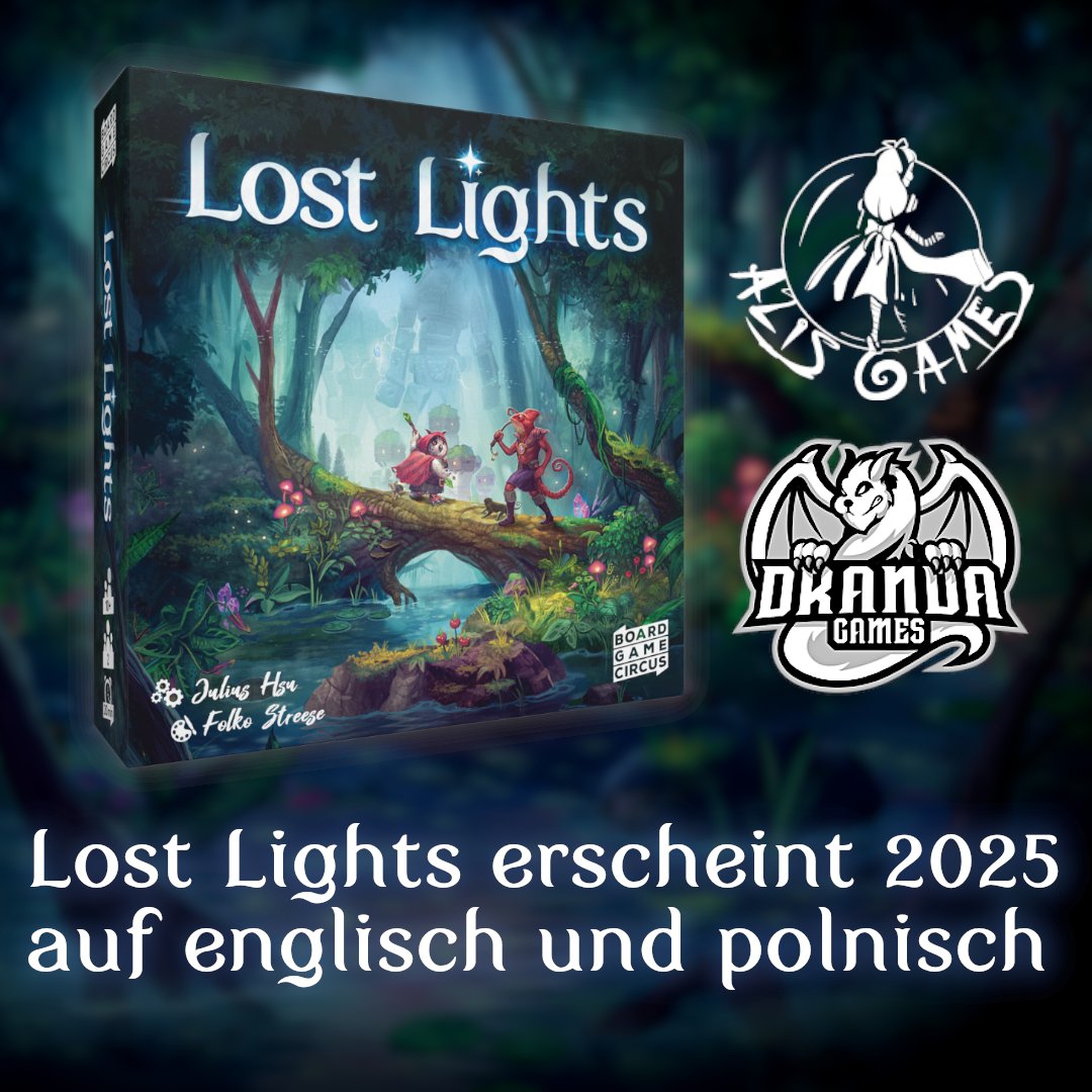 Board Game Circus (@boardgamecircus) on Twitter photo 🦉Lost Lights erobert neue Sprachen!🦉
Großartige Neuigkeiten: Nächstes Jahr erscheint Lost Lights auch auf Polnisch bei Alis Games und in der englischen Version als Lost Lumina bei <a href="/DrandaGames/">Dranda Games</a>!
🥳Wir freuen uns sehr, dass Lost Lights bald internationale Fans finden wird 🥳 🦉Lost Lights erobert neue Sprachen!🦉
Großartige Neuigkeiten: Nächstes Jahr erscheint Lost Lights auch auf Polnisch bei Alis Games und in der englischen Version als Lost Lumina bei <a href="/DrandaGames/">Dranda Games</a>!
🥳Wir freuen uns sehr, dass Lost Lights bald internationale Fans finden wird 🥳